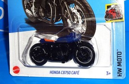 Hot Wheels NEW 2023 Factory Set HW Moto #141 Honda CB750 Cafe Black &amp; Blue - £2.36 GBP