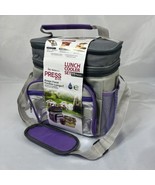 The One Touch Storage Solution Insulated Tote 11 Pieces Gray/Purple - $24.16