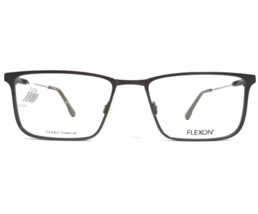 Flexon Eyeglasses Frames E1121 033 Gray Silver Rectangular Full Rim 55-18-145 - £58.75 GBP