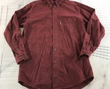 Woolrich Button Down Shirt Mens Medium Red Cotton Long Sleeve Ruby Heather - £15.56 GBP