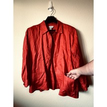 Coldwater Creek 100% Linen Cropped Jacket Red Orange Women’s L Flaw PTP 24 - $24.00