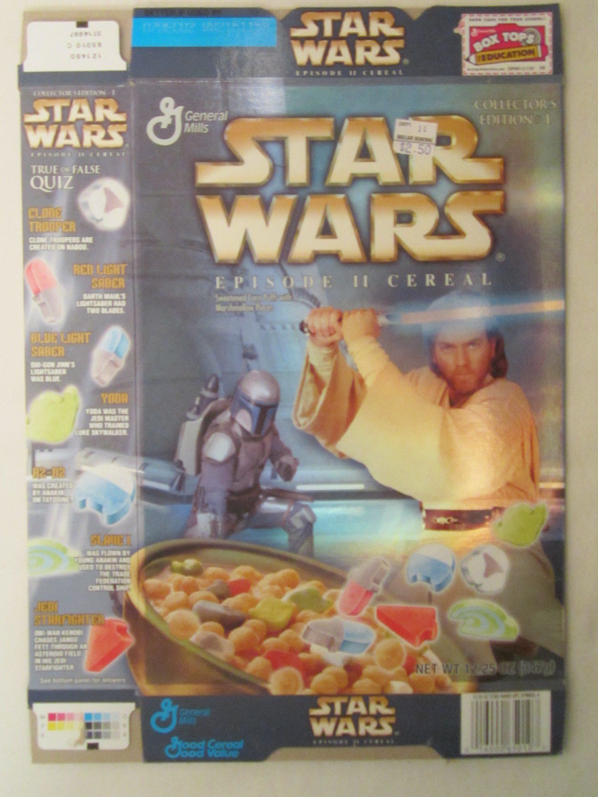 Empty STAR WARS Episode II Cereal Box 2002 GENERAL MILLS 12.25 oz [G7C12c] - $7.97