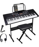 61-Key Electric Keyboard Piano W/Built In Speakers, Stand,Headphones, Mi... - £116.47 GBP