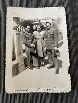 Army Soldiers April 8 1945 WWII Snapshot Black &amp; White Photo 3.25x4.75&quot; Mom - £7.07 GBP