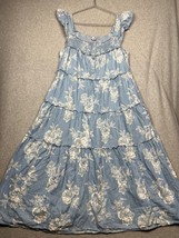 Old Navy Floral Tiered Smocked Dress Womens SZ M Beach Prairie Cottagecore Boho - £27.39 GBP