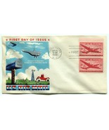 1946 FDC Air Mail Fluegel Cachet DC-4 Skymaster #c32 5c+5c Stamp First Day