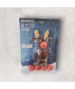 Reindeer Ball Blaster Christmas Stocking  Squeezable Soft Foam Shooter T... - £5.39 GBP