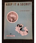 Vintage Sheet Music Keep It a Secret by Jessie Mae Robinson, Slim Whitman - $6.74