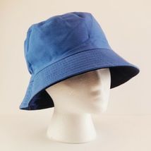 Bucket Hat Black & Blue Tie Dye Reversible Unisex 22.5" S/M Sun Hat Casual Cap image 5