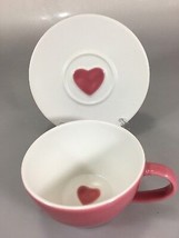 Starbucks Pink Heart Valentine Coffee Cup &amp; Saucer 2005 - $27.93