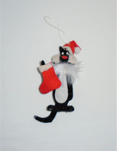 Sylvester The Cat Warner Brothers Flocked Santa Christmas Ornament 1975 Vintage - £35.19 GBP
