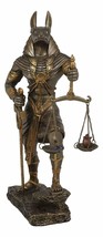 God Anubis with Scales of Justice Statue Figurine 10&quot; Tall (Faux Bronze Resin) - £39.28 GBP