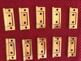 ~Brass Plated~ Non-mortise Hinges - (10 Hinge Lot) 2&quot; - W/ screws - £16.50 GBP