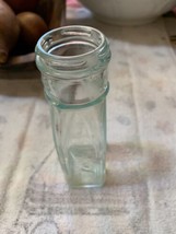 KRAFT Foods Vintage Embossed Blue Tint Clear Glass Condiment Bottle - $7.43