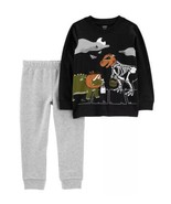 Boys Halloween Sweatshirt Sweatpants Carters 2 Pc Dinosaurs T-Rex Set- 2... - £15.64 GBP