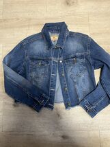 RED STAR Women’s Blue Denim Jean Jacket Sz Small 100% Cotton Cropped Vtg - $13.58