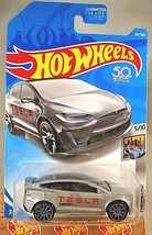 2018 Hot Wheels #247 HW Metro 5/10 TESLA MODEL X Silver w/Gray 10 Spoke Wheels - $17.50