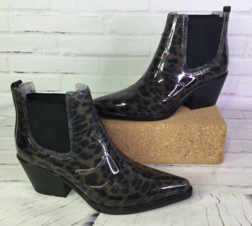 Sam Edelman Womens Size 6 Rain Boots Tinsley Vinyl Rubber Leopard Animal Print - £27.23 GBP