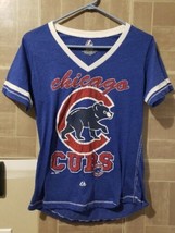 Chicago Cubs Womens Majestic Shirt Size L MLB Baseball - £10.35 GBP