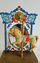 Impulse Giftware Porcelain Carousel Horse Music Box W/Back Drop &amp; Mirror EUC - £19.80 GBP
