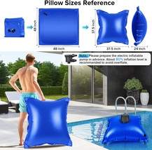 4 x4 Heavy Duty Pool Pillow with 4x20ft Ropes 0.4mm Thick PVC Pool Pillows for W - £28.71 GBP