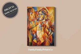 PRINTABLE wall art, Female gazing - Cubism Inspired, Portrait | Digital ... - £2.74 GBP