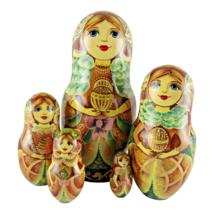 Nesting Dolls 6.5&quot; 5 Piece, Golden Empresses Hand Made Set Russian Matryoshka - £61.43 GBP