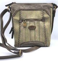 $79 B.O.C. Born of Concept Crossbody Bag Oakley Whipstitch Olive Green Organizer - £23.56 GBP