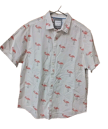 Pink Flamingos Denim and Flower Shirt Mens XL  Ricky Singh Button Down - $30.80 CAD