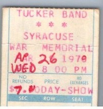 Marshall Tucker Banda Ticket Stub Abril 26 1978 Syracuse New York - $49.52