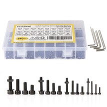 Gutebang 840Pcs.M2 M3 M4 M5 Hex Socket Head Cap Screws Bolts, Nuts, Flat - £24.42 GBP