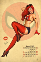 12x18" Art Print ~ Nathan Szerdy SIGNED Marvel Spiderman Mary Jane Calendar Girl - $25.73