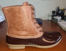 Yoki Duck Boots Women&#39;s Sz.9 New Soft Flannel Lined Dylan Brown Waterproof. - $36.85