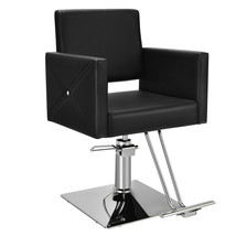 Barber Chair for Hair Salon W/ Electroplating Base, Hydraulic Pump, Armr... - $285.99