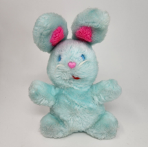 VINTAGE FAIRVIEW BABY BLUE BUNNY RABBIT PINK HEART NOSE STUFFED ANIMAL P... - £29.61 GBP