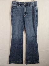 Wrangler High Rise Trouser Womens Blue Denim Jeans Size 31x34 Cotton Blend - $39.68