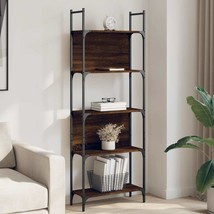 Bookshelf 5-Tier Brown Oak 60.5x24x166.5 cm Engineered Wood - £40.00 GBP