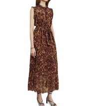 Christy Lynn Ella Silk Midi Dress Size M Sienna Burgundy Burnt Orange Bo... - £46.00 GBP