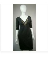 Blumarine Beaded Embellished Gray Wool Blend Tight Knit Dress Size M/L - $122.12 CAD