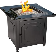 Endless Summer 30&quot; Outdoor Propane Gas Black Glass Top Fire, White Fire Glass - £284.19 GBP