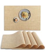 homEdge PVC Non-Slip Heat Resistant Placemats Set of 4 Beige - $101.07 MXN