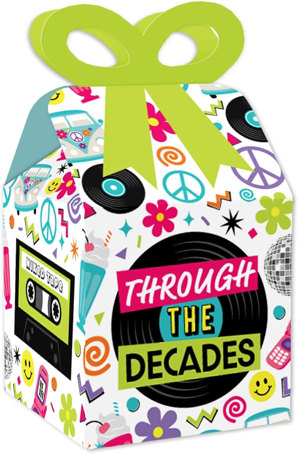 Big Dot Of Happiness Through The Decades - Square Favor Gift Boxes -, Se... - £23.91 GBP