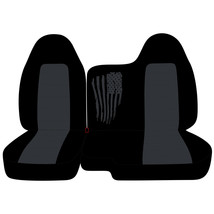 Fits Colorado/Canyon Front Seat Cover 2004-2012 Distressed Flag Black Charcoal - £67.26 GBP