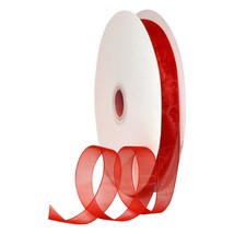 91803/100-609 Organdy Nylon Ribbon, 5/8-Inch By 100-Yard, Red - £25.05 GBP