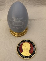 Trump 2020 White House Wedgwood Blue Easter Egg + Challenge Coin Gold Republican - £23.62 GBP