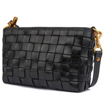 Genuine Leather  New Fashion Women Bag Plaid Woven Vintage Solid Color Natural C - £138.07 GBP