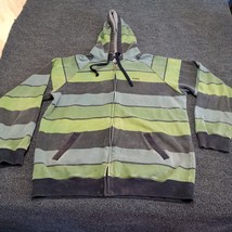 Matix Hoodie Adult Large Green Stripe Sweater Full Zip Faded Casual Jack... - £18.17 GBP