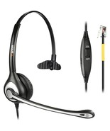 Phone Headset With Microphone Noise Cancelling, Rj9 Office Telephone Hea... - £32.30 GBP