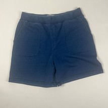 Lands End Pull On Sweat Womens Denim Shorts Size S 6-8 Blue Stretch Dark... - $18.99