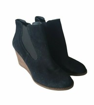 Lucky Wedge Bootie Yamka 7M Womens Black Slip On Round Toe Wedge Ankle Pull On - £17.96 GBP